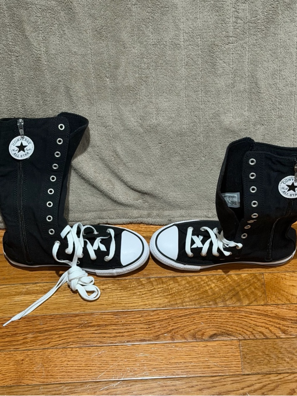 New Converse Chuck Taylor All Star XX Hi Knee High Black Boots Youth Size 3 - Picture 4 of 7